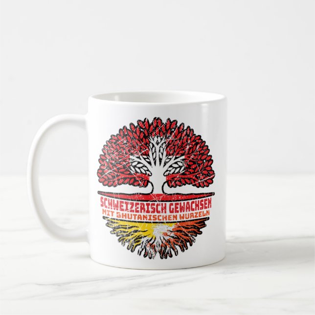Bhutan Bhutanisch Schweizer Schweiz Baum Wurzel Coffee Mug (Left)