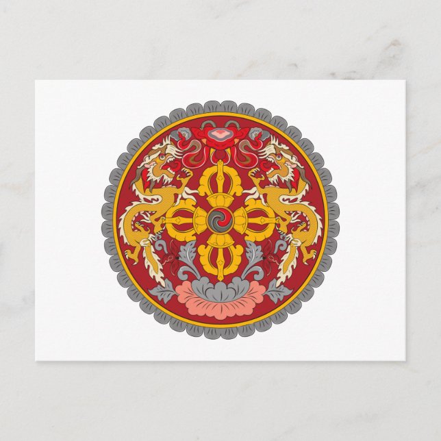 Bhutan Coat of Arms Postcard (Front)