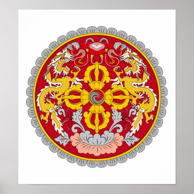Bhutan Coat Of Arms Poster (Front)