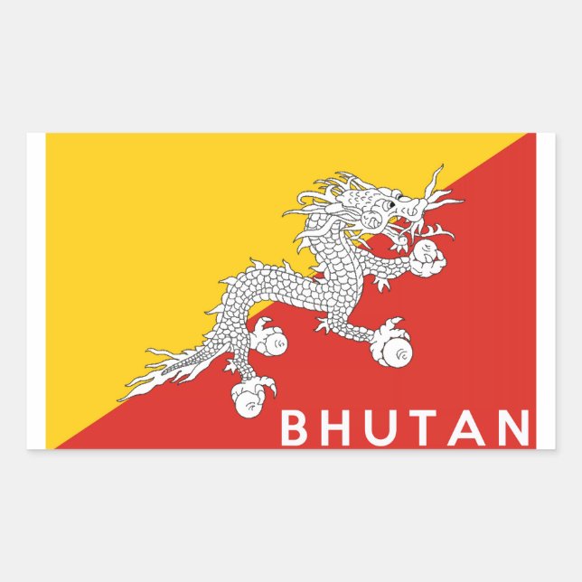 bhutan country flag text name sticker (Front)