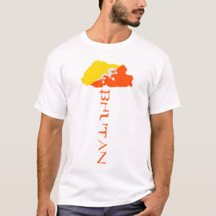 Bhutan Country Map Flag T-Shirt