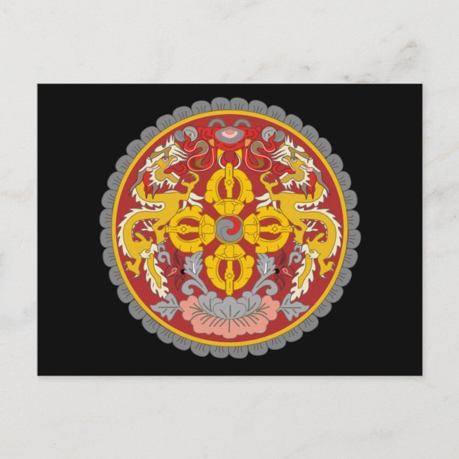 bhutan emblem postcard (Front)