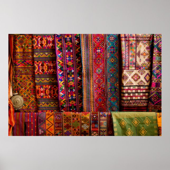 Bhutan fabrics for sale poster (Front)