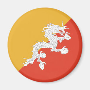 Bhutan Fisheye Flag Magnet