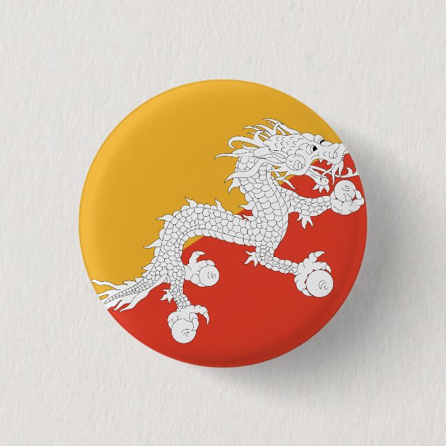 Bhutan Flag 1 Inch Round Button (Front)