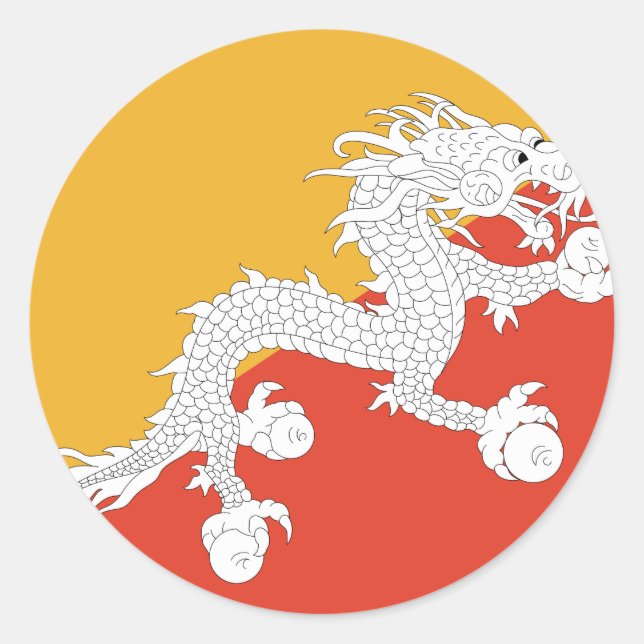 Bhutan Flag Classic Round Sticker (Front)