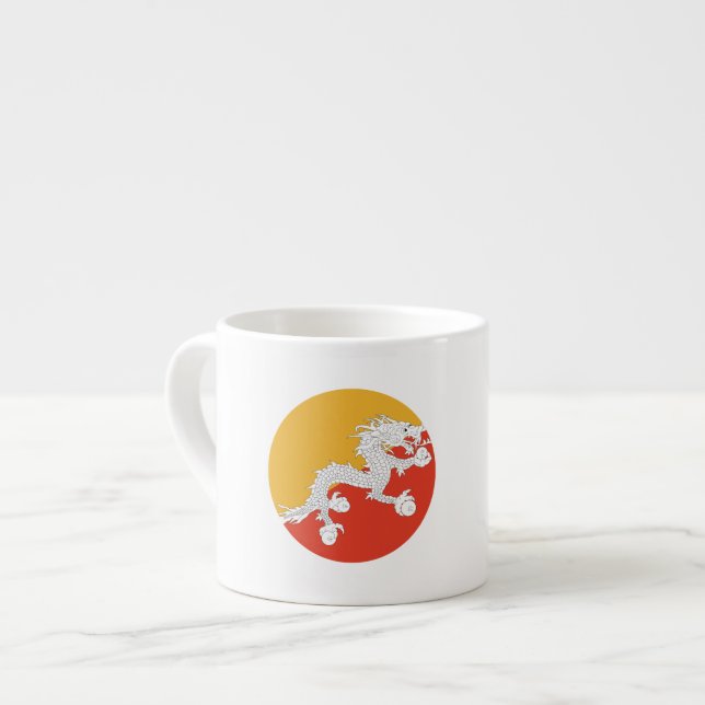 Bhutan Flag Espresso Cup (Front Left)