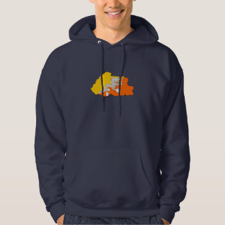 Bhutan flag map hoodie