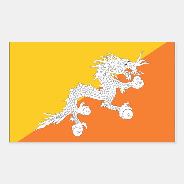 Bhutan Flag Sticker (Front)