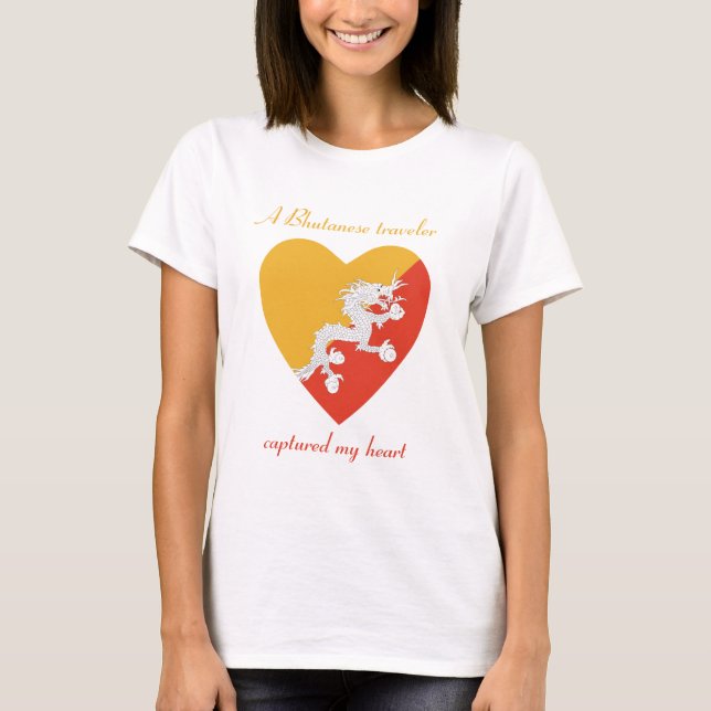Bhutan Flag Sweetheart T-Shirt (Front)
