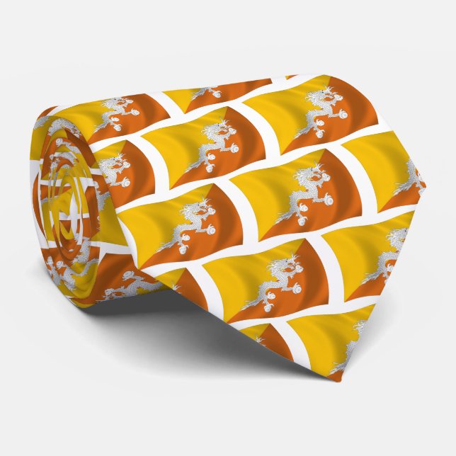 Bhutan Flag Tie (Rolled)