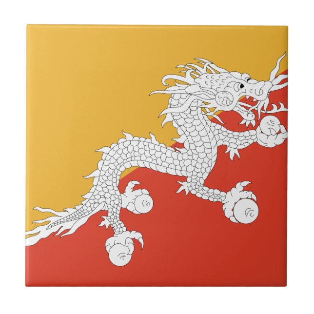 Bhutan Flag Tile (Front)
