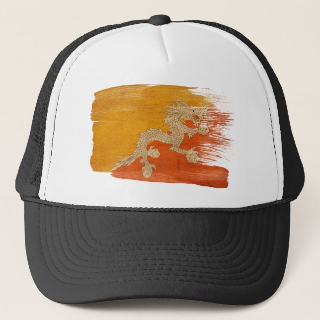 Bhutan Flag Trucker Hat (Front)