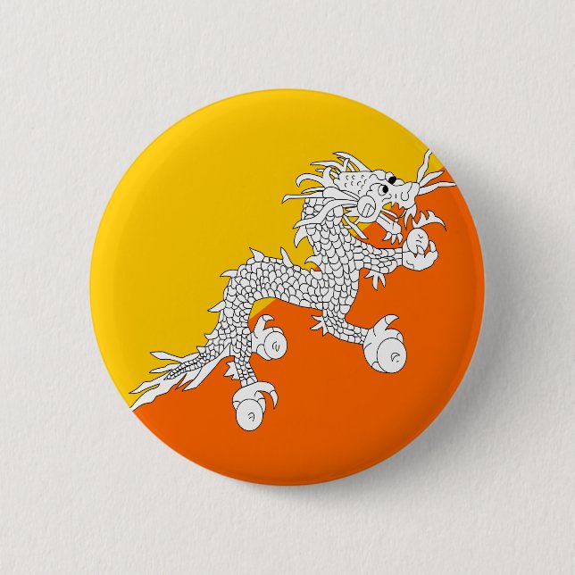 Bhutan High quality Flag 2 Inch Round Button (Front)