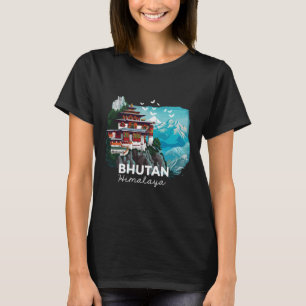 Bhutan Himalaya Temple Bhutanese Hiking Costume  T-Shirt