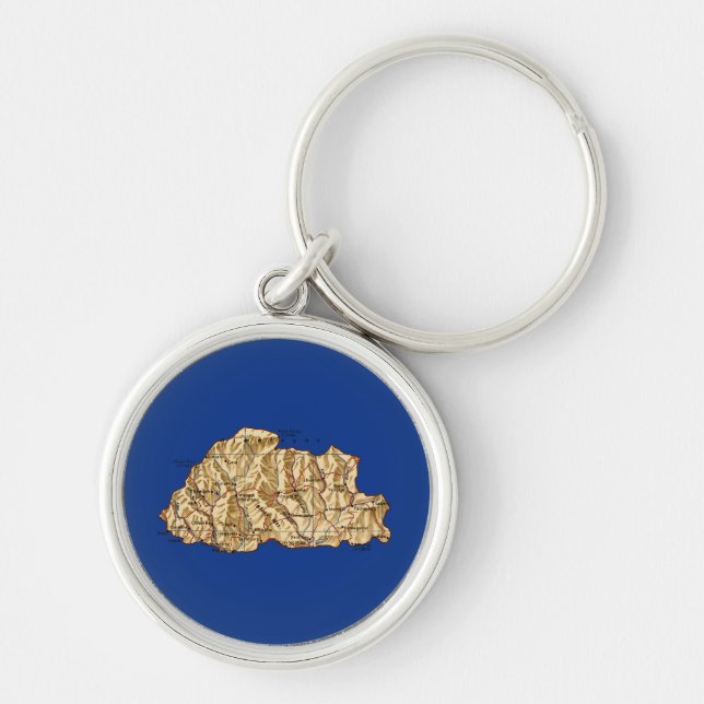 Bhutan Map Keychain (Front)