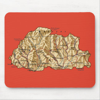 Bhutan Map Mousepad