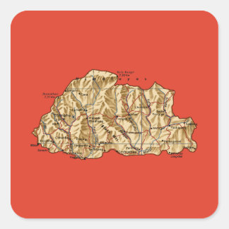 Bhutan Map Sticker