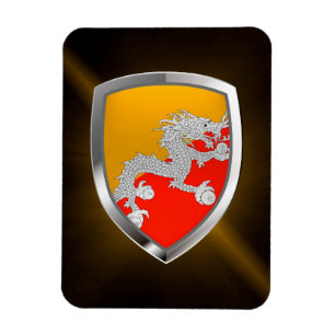 Bhutan Metallic Emblem Magnet