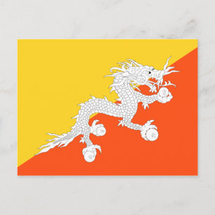 Bhutan National World Flag Postcard