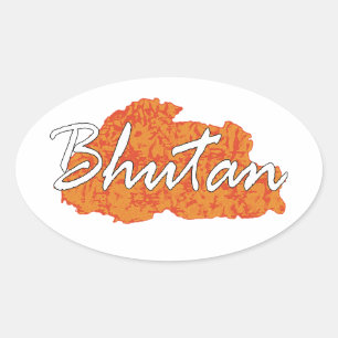 Bhutan Oval Sticker