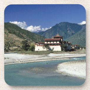 Bhutan, Punaka. The Mo Chhu River flows past Coaster