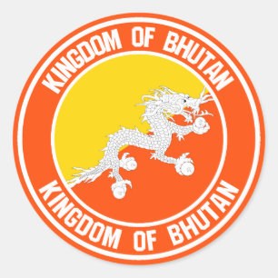 Bhutan Round Emblem Classic Round Sticker