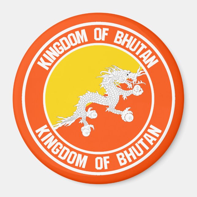 Bhutan Round Emblem Magnet (Front)