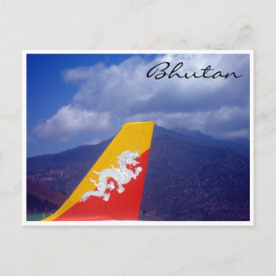 bhutan tail flag postcard