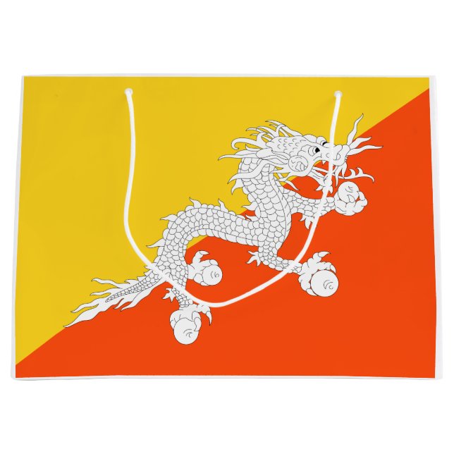 Bhutanese Flag (Bhutan) (Thunder Dragon) Large Gift Bag (Front)