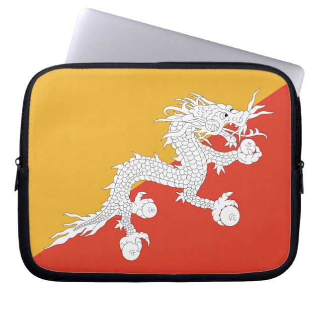 Bhutanese Flag Laptop Sleeve (Front)