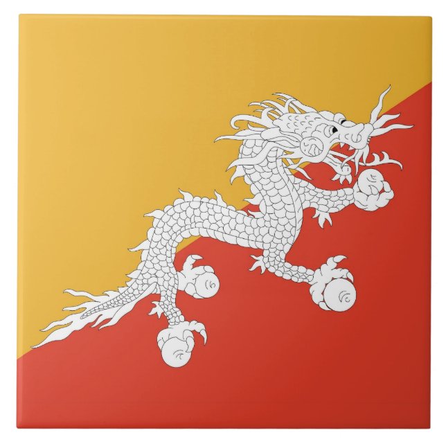 Bhutanese Flag Tile (Front)