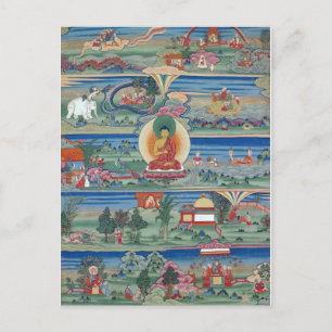 Bhutanese painted thanka of the Jataka Tales Postcard