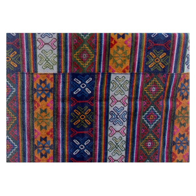 Bhutanese Textile Cutting Board (Front)