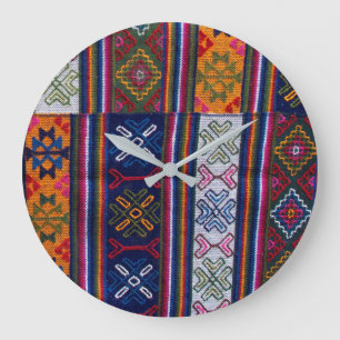 Bhutanese Textile Large Clock