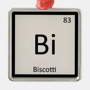 Bi - Biscotti Cookie Chemistry Periodic Table Metal Ornament