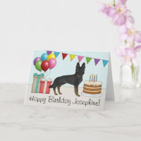 Bi-Black German Shepherd Colourful Happy Birthday