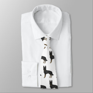 Bi-Black German Shepherd Cute Cartoon Dog Pattern Tie