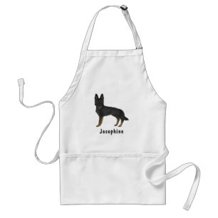 Bi-Black German Shepherd Cute Dog With Custom Name Standard Apron