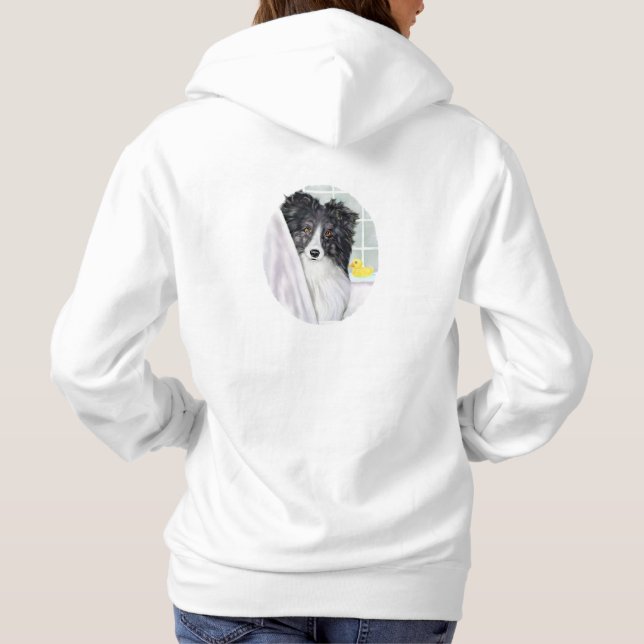 Bi Black Sheltie Bath Hoodie (Back)