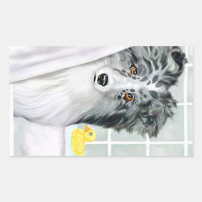 Bi Blue Sheltie Bath Sticker (Front)