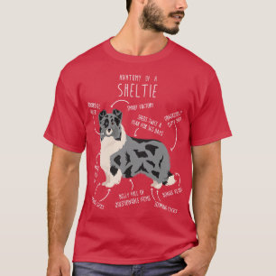 Bi Blue Sheltie Shetland Sheepdog Anatomy T-Shirt