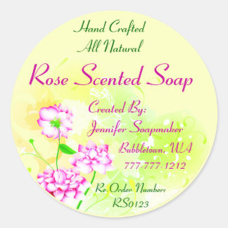 Bi Colour Roses on Yellow Ver. 2 Classic Round Sticker