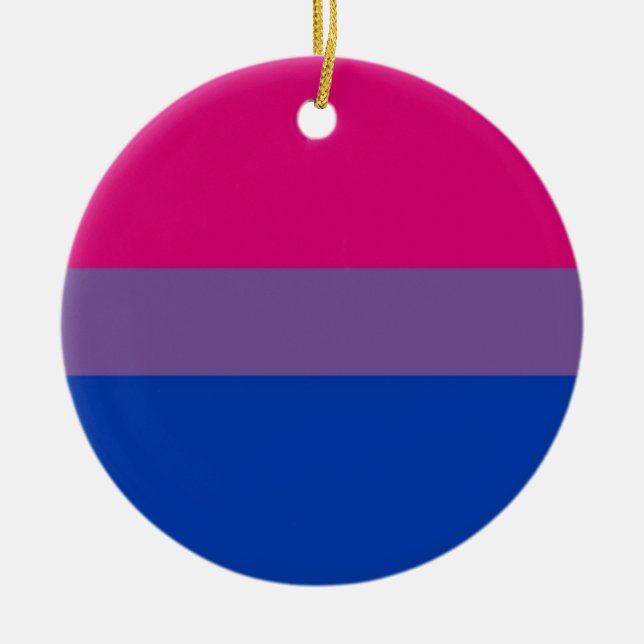 Bi Flag Flies For Bisexual Pride Ceramic Ornament (Front)
