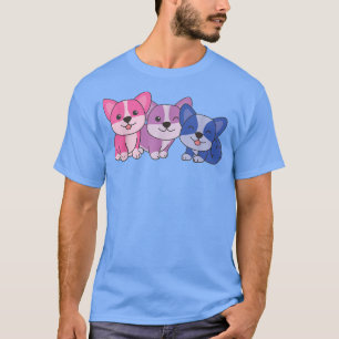 Bi Flag Pride Lgbtq Dogs Bi Corgi  T-Shirt