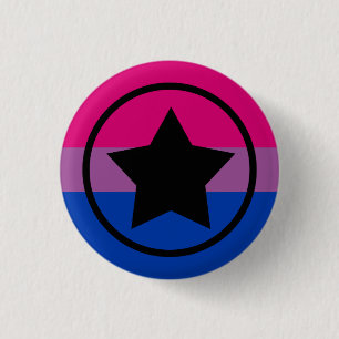 Bi Flag Star in a Circle 1 Inch Round Button
