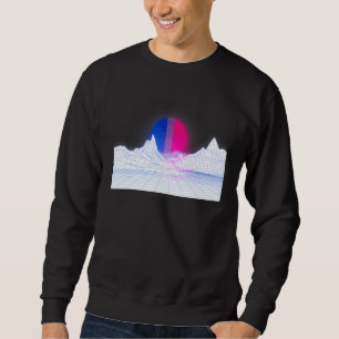 Bi Flag Sunset On White Bg 90s 80s Aesthetic Bisex Sweatshirt
