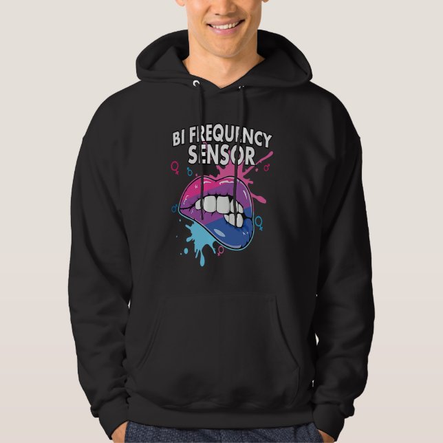 Bi Frequency Sensor Bisexual Rainbow Pride Bisexua Hoodie (Front)