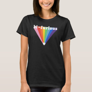 Bi Furious Rainbow Heart Bisexual Pride Month Lgbt T-Shirt