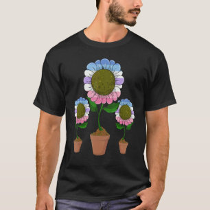 Bi Gender Hippie Sunflower Gay Pride Month Lgbt Bi T-Shirt